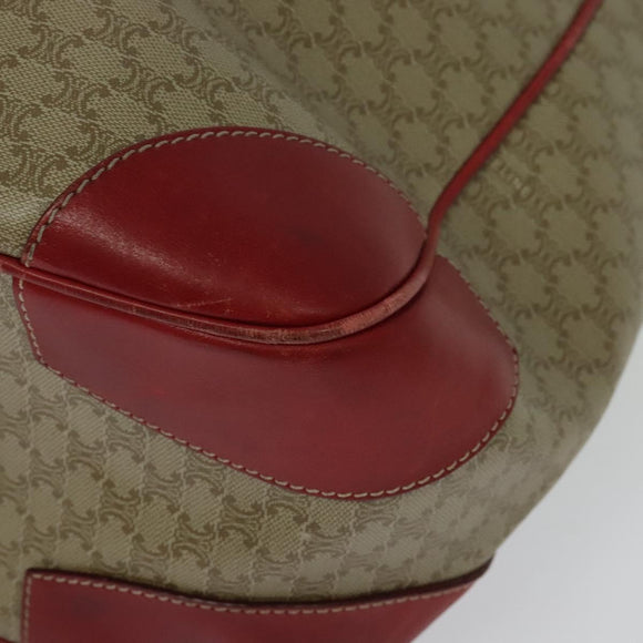 CELINE Macadam Canvas Tote Bag PVC Beige Gold Auth 136536
