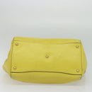 PRADA Tote Bag Leather 2way Yellow Gold Auth 136537-5