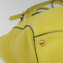 PRADA Tote Bag Leather 2way Yellow Gold Auth 136537-15