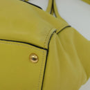 PRADA Tote Bag Leather 2way Yellow Gold Auth 136537-16