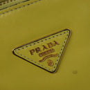 PRADA Tote Bag Leather 2way Yellow Gold Auth 136537-19