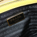 PRADA Tote Bag Leather 2way Yellow Gold Auth 136537-21