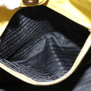 PRADA Tote Bag Leather 2way Yellow Gold Auth 136537-26
