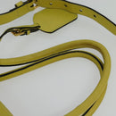 PRADA Tote Bag Leather 2way Yellow Gold Auth 136537-8