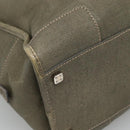 LOEWE Anagram Amazona 32 Hand Bag Leather Khaki Silver Auth 136539-16