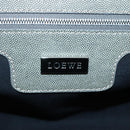 LOEWE Anagram Amazona 32 Hand Bag Leather Khaki Silver Auth 136539-19