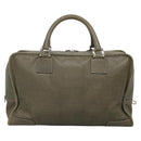 LOEWE Anagram Amazona 32 Hand Bag Leather Khaki Silver Auth 136539-2