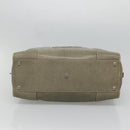 LOEWE Anagram Amazona 32 Hand Bag Leather Khaki Silver Auth 136539-5