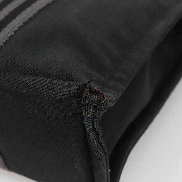 HERMES Fourre Tout PM Hand Bag Canvas Black Gray Auth 136542