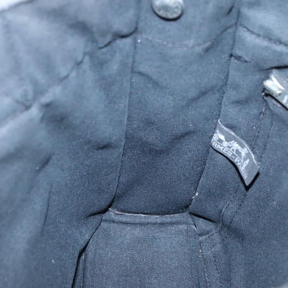 HERMES Fourre Tout PM Hand Bag Canvas Black Gray Auth 136542