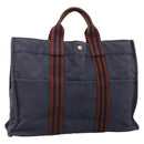 HERMES Fourre Tout MM Hand Bag Canvas Navy Auth 136543-1
