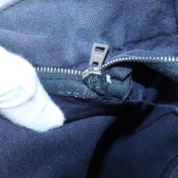 HERMES Fourre Tout MM Hand Bag Canvas Navy Auth 136543