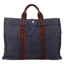 HERMES Fourre Tout MM Hand Bag Canvas Navy Auth 136543-13