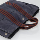 HERMES Fourre Tout MM Hand Bag Canvas Navy Auth 136543-6