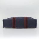 HERMES Fourre Tout MM Hand Bag Canvas Navy Auth 136543-5