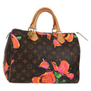 LOUIS VUITTON Monogram Rose Speedy 30 Hand Bag Orange Pink M48610 Auth 136544V-1