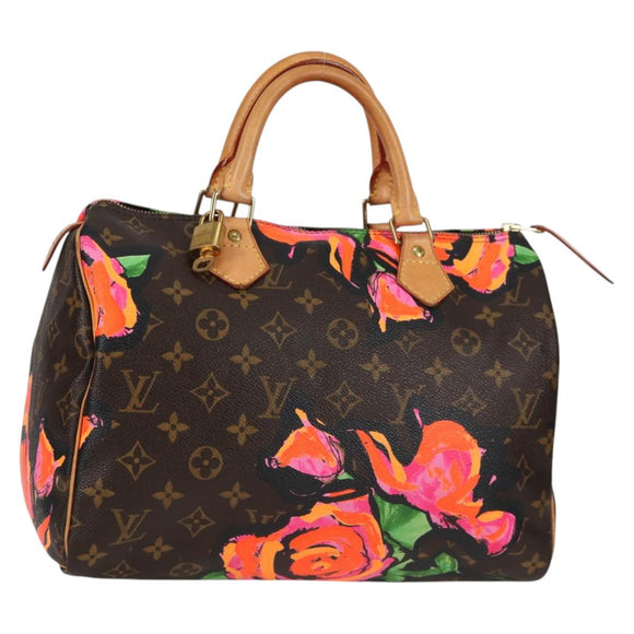 LOUIS VUITTON Monogram Rose Speedy 30 Hand Bag Orange Pink M48610 Auth 136544V