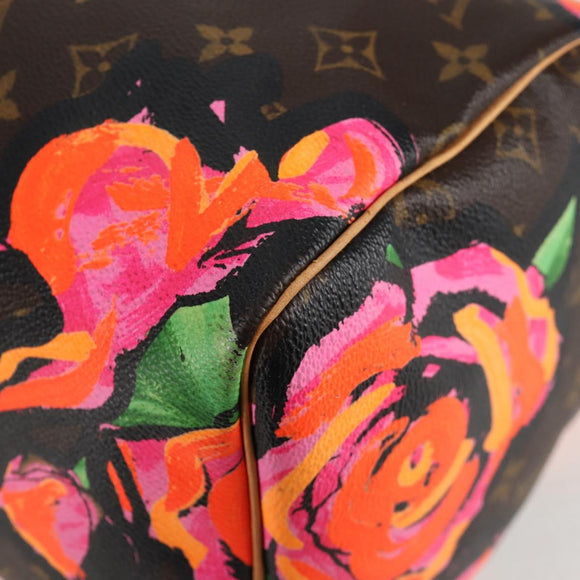 LOUIS VUITTON Monogram Rose Speedy 30 Hand Bag Orange Pink M48610 Auth 136544SAV