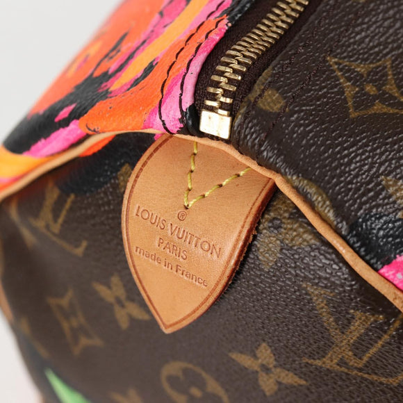 LOUIS VUITTON Monogram Rose Speedy 30 Hand Bag Orange Pink M48610 Auth 136544SAV