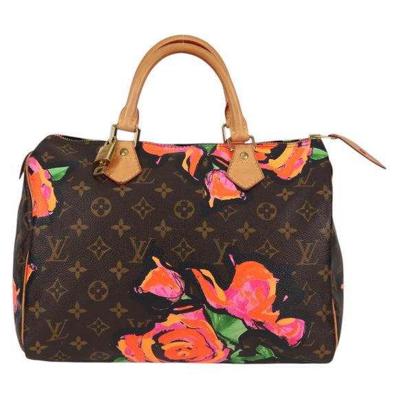LOUIS VUITTON Monogram Rose Speedy 30 Hand Bag Orange Pink M48610 Auth 136544V