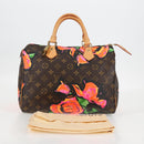 LOUIS VUITTON Monogram Rose Speedy 30 Hand Bag Orange Pink M48610 Auth 136544V-12