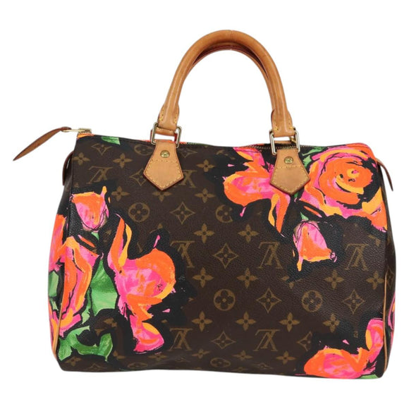 LOUIS VUITTON Monogram Rose Speedy 30 Hand Bag Orange Pink M48610 Auth 136544V
