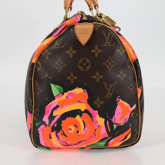 LOUIS VUITTON Monogram Rose Speedy 30 Hand Bag Orange Pink M48610 Auth 136544V