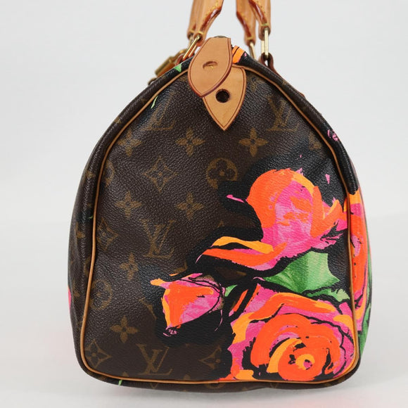 LOUIS VUITTON Monogram Rose Speedy 30 Hand Bag Orange Pink M48610 Auth 136544V