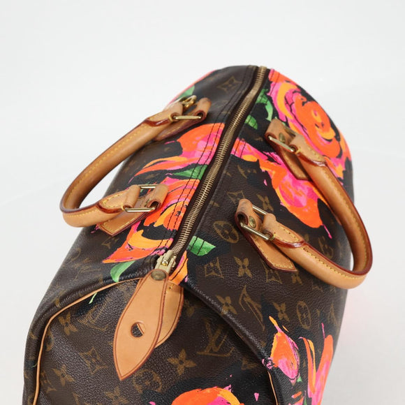 LOUIS VUITTON Monogram Rose Speedy 30 Hand Bag Orange Pink M48610 Auth 136544SAV