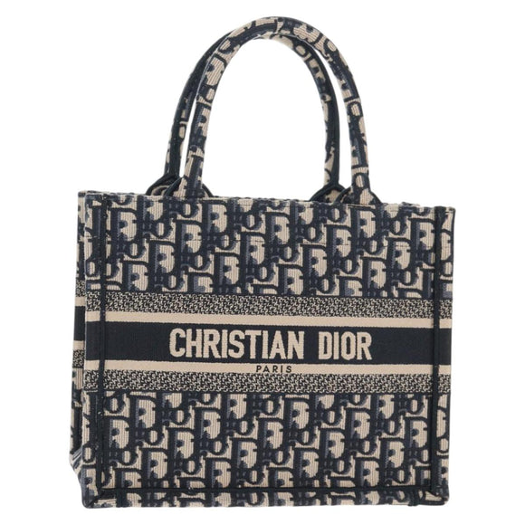 Christian Dior Trotter Canvas Hand Bag Navy Auth 136545M