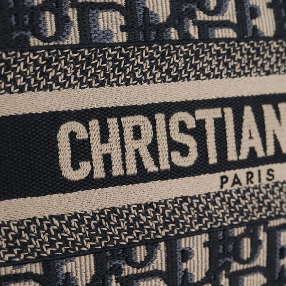Christian Dior Trotter Canvas Hand Bag Navy Auth 136545M
