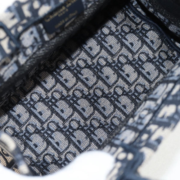 Christian Dior Trotter Canvas Hand Bag Navy Auth 136545M