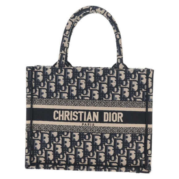 Christian Dior Trotter Canvas Hand Bag Navy Auth 136545M