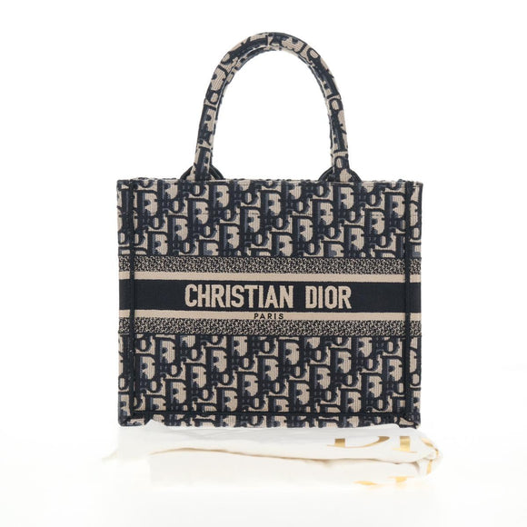 Christian Dior Trotter Canvas Hand Bag Navy Auth 136545M