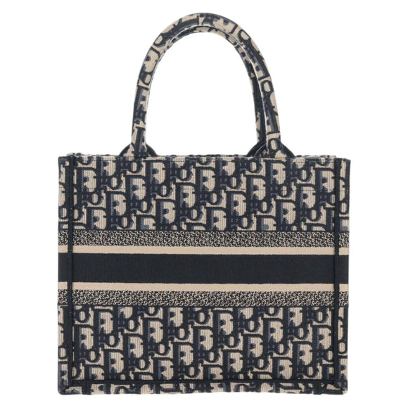Christian Dior Trotter Canvas Hand Bag Navy Auth 136545M
