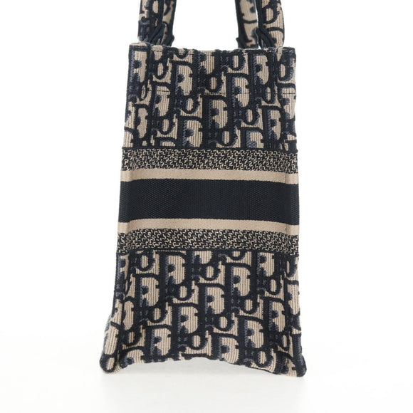 Christian Dior Trotter Canvas Hand Bag Navy Auth 136545M
