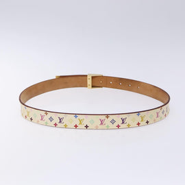 LOUIS VUITTON Monogram Multicolor Ceinture Belt White LV Auth 136549 - 0
