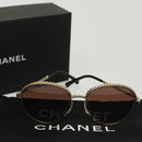 CHANEL Sunglasses metal Silver tone CC Auth 136551M-12