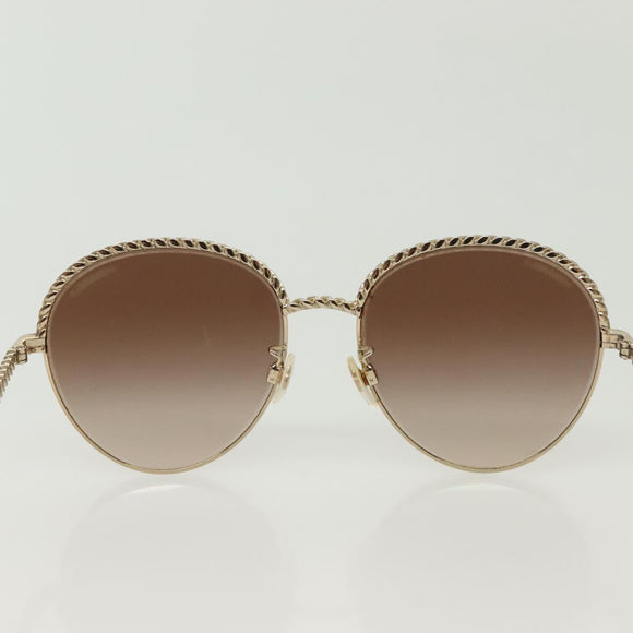 CHANEL Sunglasses metal Silver tone CC Auth 136551M