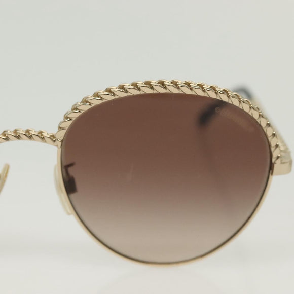 CHANEL Sunglasses metal Silver tone CC Auth 136551M