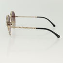 CHANEL Sunglasses metal Silver tone CC Auth 136551M-5