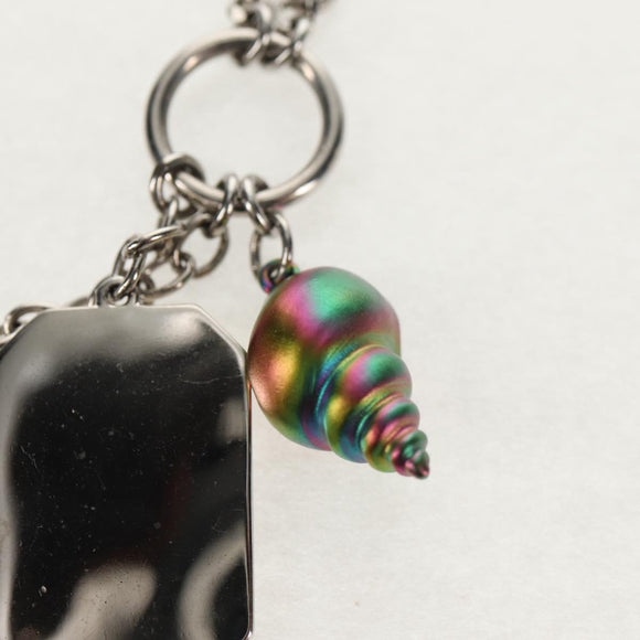 LOUIS VUITTON Shell Necklace metal Silver M01495 LV Auth 136561M