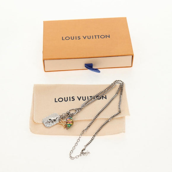 LOUIS VUITTON Shell Necklace metal Silver M01495 LV Auth 136561M