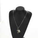 LOUIS VUITTON Shell Necklace metal Silver M01495 LV Auth 136561M-18