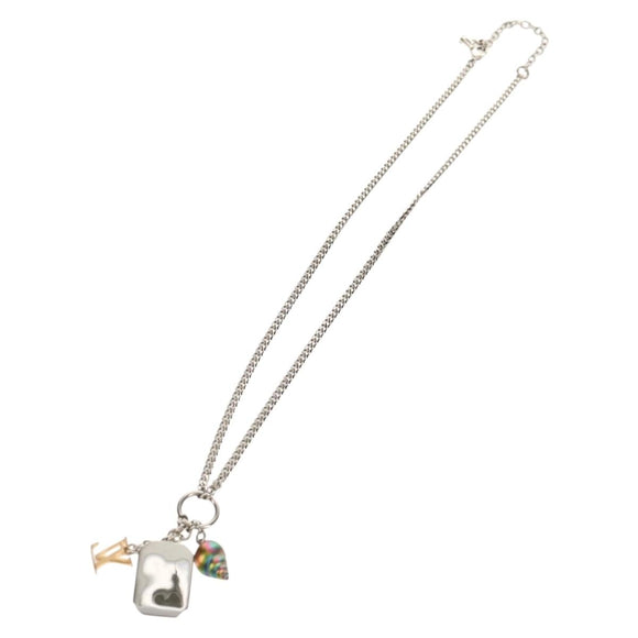 LOUIS VUITTON Shell Necklace metal Silver M01495 LV Auth 136561M