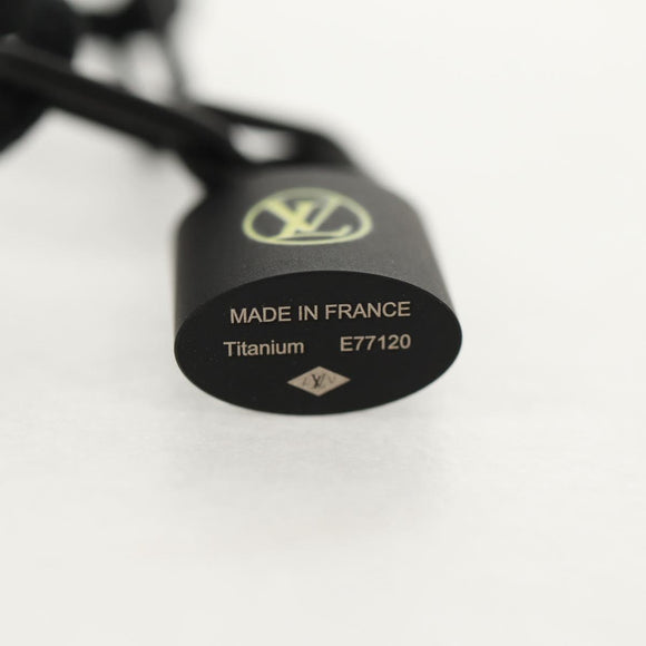 LOUIS VUITTON Lockit Virgil Abloh Bracelet Titanium Black Q05270 LV Auth 136563M