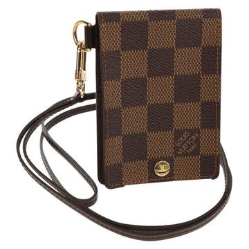 LOUIS VUITTON Damier Ebene Porte Cartes ID Bandouliere Case N60016 Auth 136567V