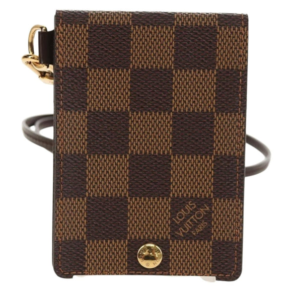 LOUIS VUITTON Damier Ebene Porte Cartes ID Bandouliere Case N60016 Auth 136567V