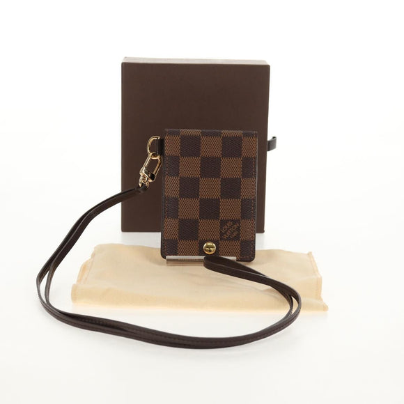 LOUIS VUITTON Damier Ebene Porte Cartes ID Bandouliere Case N60016 Auth 136567V