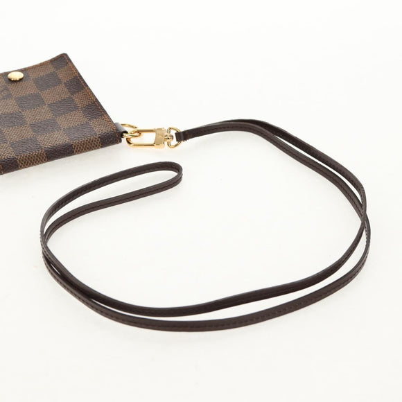 LOUIS VUITTON Damier Ebene Porte Cartes ID Bandouliere Case N60016 Auth 136567V